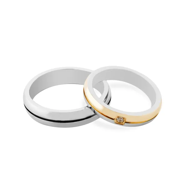 FERDE combination gold diamond wedding rings Image