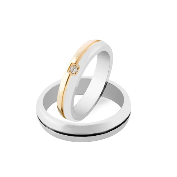 FERDE combination gold diamond wedding rings Image
