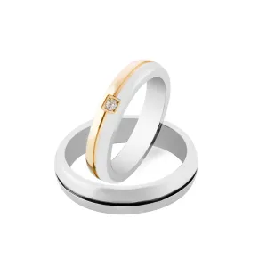 FERDE combination gold diamond wedding rings Thumbnail