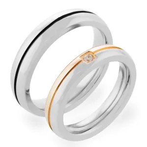 FERDE combination gold diamond wedding rings Thumbnail