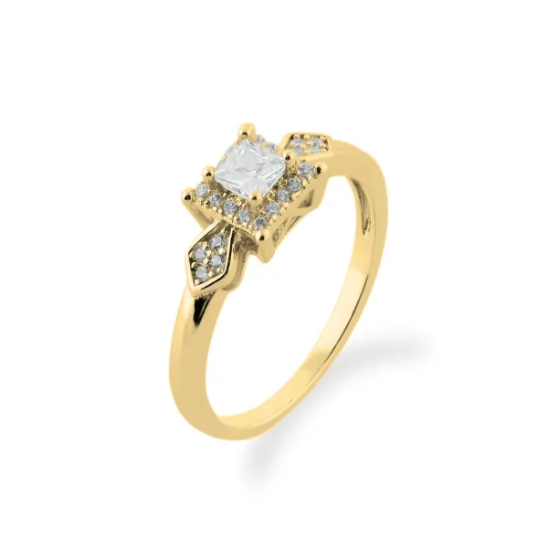 NOEL gold engagement ring with princess diamond Image