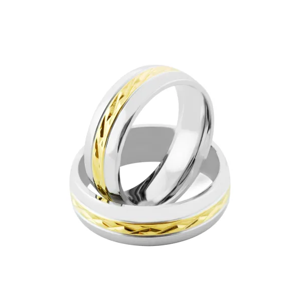FIDES relief combination gold wedding rings Image
