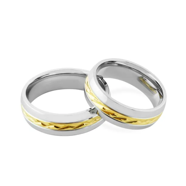 FIDES relief combination gold wedding rings Image