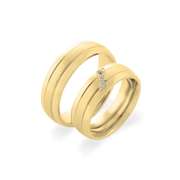 VESTA classic gold diamond wedding rings Image