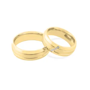 VESTA classic gold diamond wedding rings Thumbnail