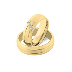 VESTA classic gold diamond wedding rings Thumbnail