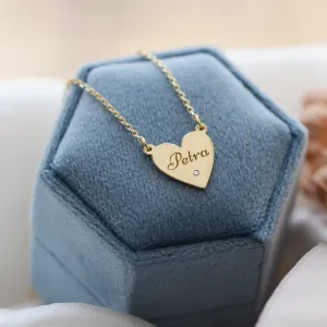 JENI gold diamond pendant with your name carved on Thumbnail