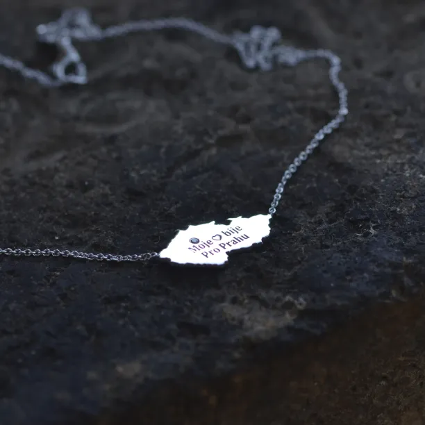 “My heart beats for Prague” authentic gold pendant Image