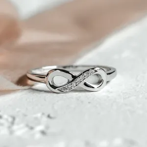 SALVIN infinity gold diamond ring Thumbnail