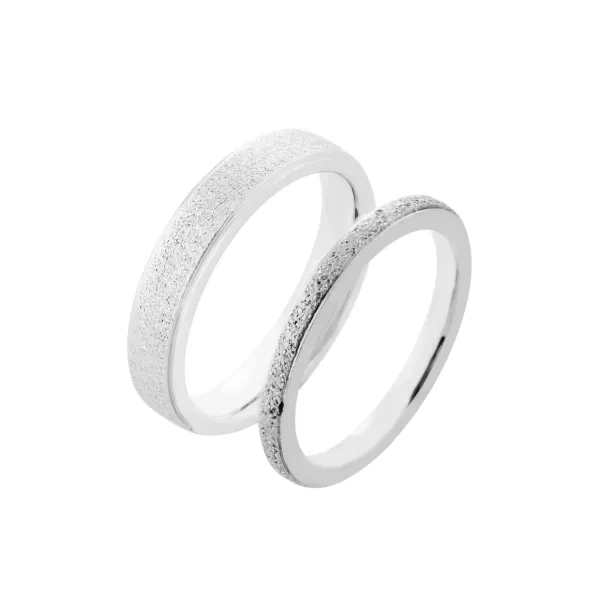 LIDE matte combination gold wedding rings Image