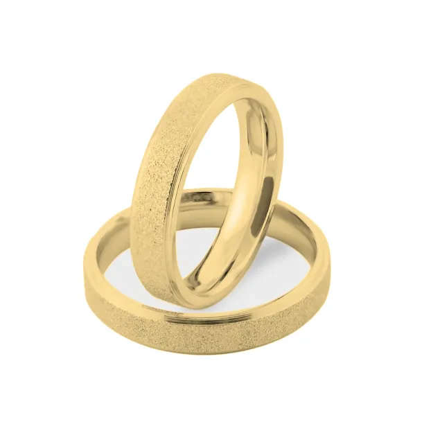 LIDE matte combination gold wedding rings Image