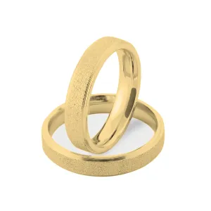 LIDE matte combination gold wedding rings Thumbnail