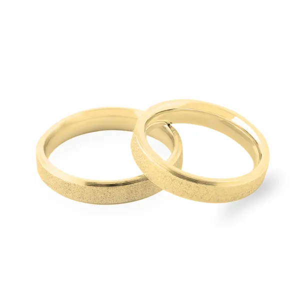 LIDE matte combination gold wedding rings Image