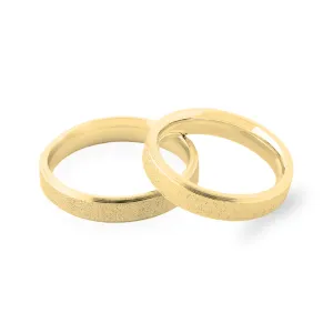 LIDE matte combination gold wedding rings Thumbnail