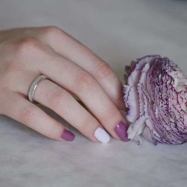 LIDE matte combination gold wedding rings Image