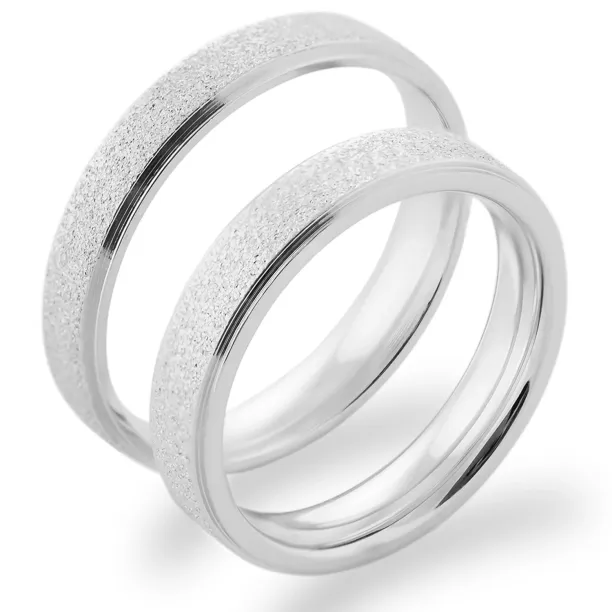 LIDE matte combination gold wedding rings Image