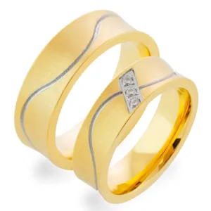 LORI matte gold diamond wedding rings Thumbnail