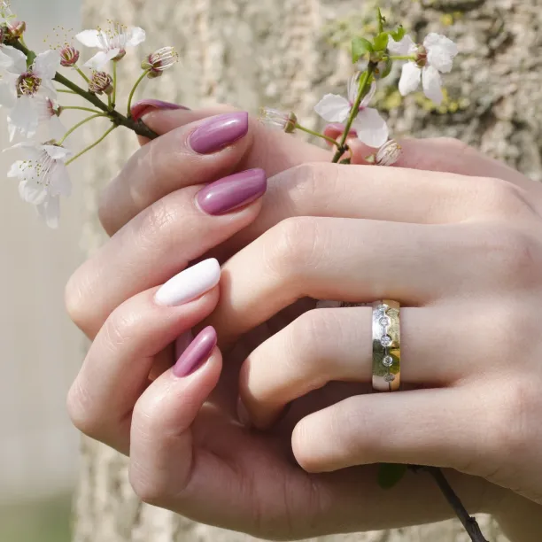 AFYLA combination gold diamond wedding rings Image