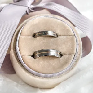 MOON black gold wedding rings with diamond Thumbnail