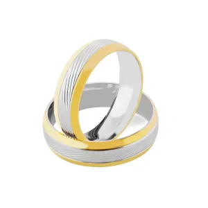 NEVA relief combination gold marriage rings Thumbnail