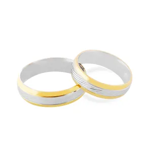 NEVA relief combination gold marriage rings Thumbnail