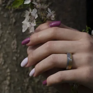 DIDO matte combination gold diamond wedding rings Thumbnail