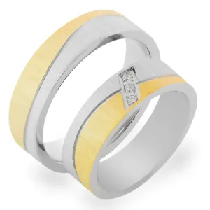 DIDO matte combination gold diamond wedding rings Thumbnail