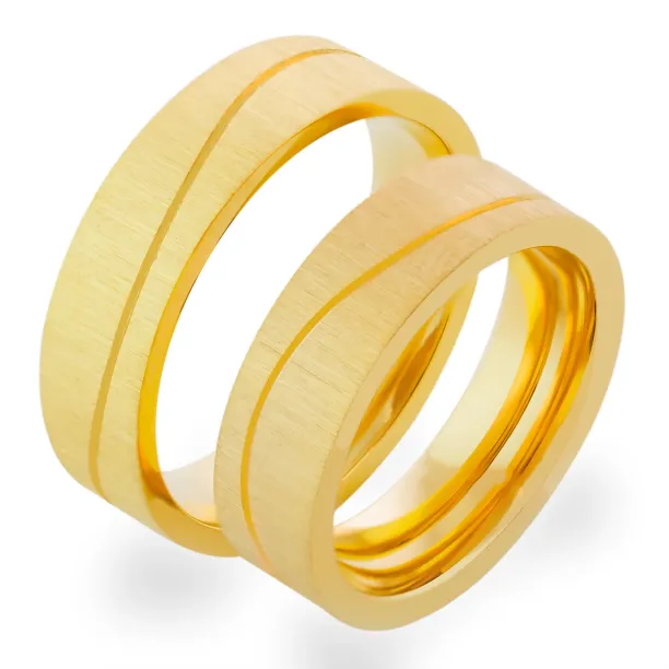 FORE matte gold wedding rings Image