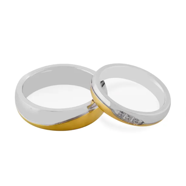 SYWA delicate combination gold diamond wedding rings Image