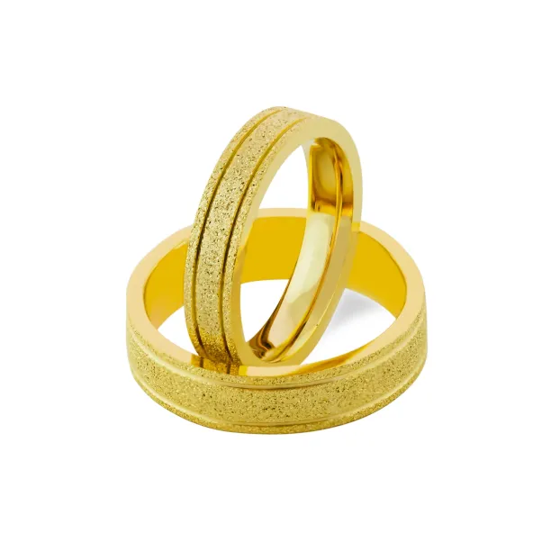 LOJA matte gold wedding rings Image