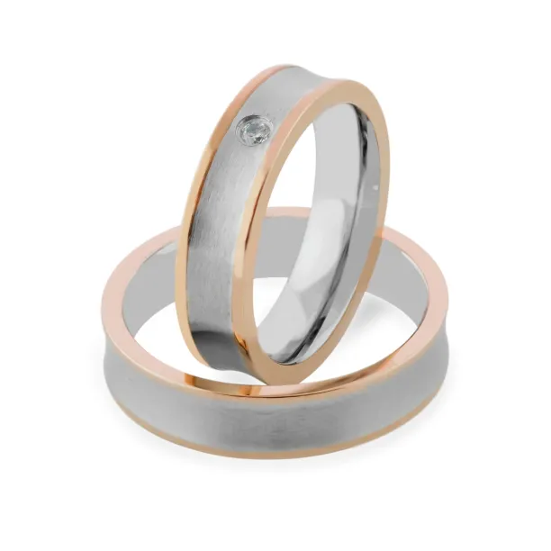 LYRA combination gold diamond wedding rings Image