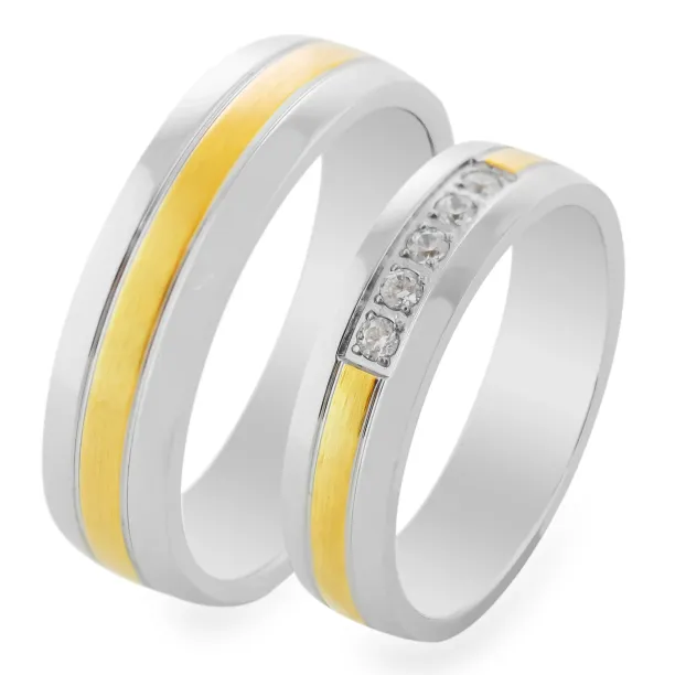 LIMA combination gold diamond wedding rings Image