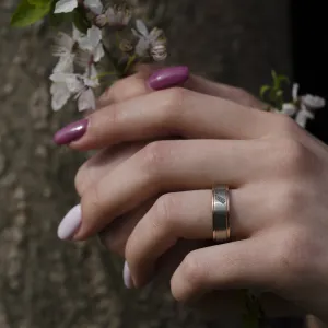 LILLE combination gold diamond marriage rings Thumbnail