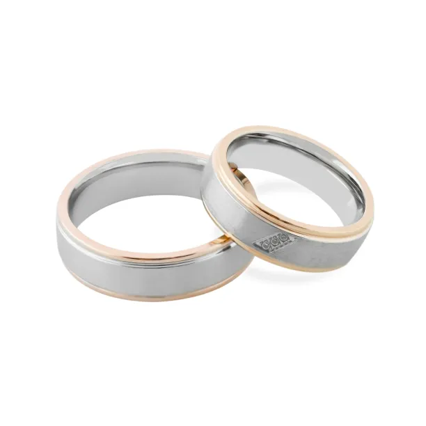 LILLE combination gold diamond marriage rings Image