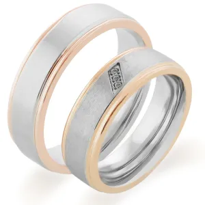 LILLE combination gold diamond marriage rings Thumbnail