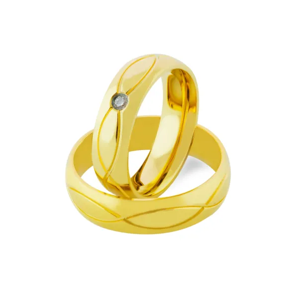 HERA gold diamond wedding rings Image