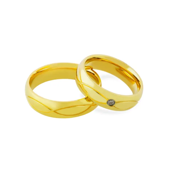 HERA gold diamond wedding rings Image