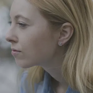 Diamond initial earrings QUNTI Thumbnail