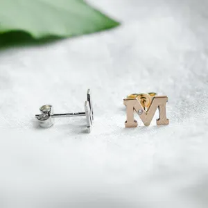 Diamond initial earrings QUNTI Thumbnail