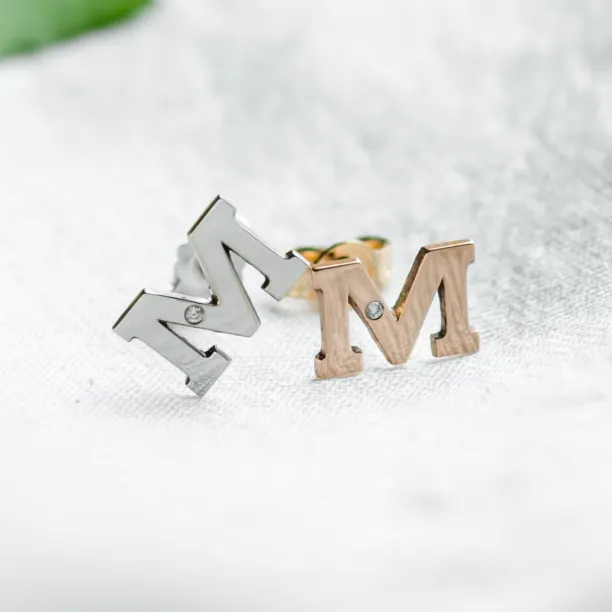 Diamond initial earrings QUNTI Image