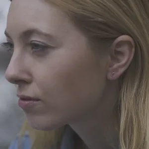 ALVIN authentic crescent gold stud earrings Thumbnail