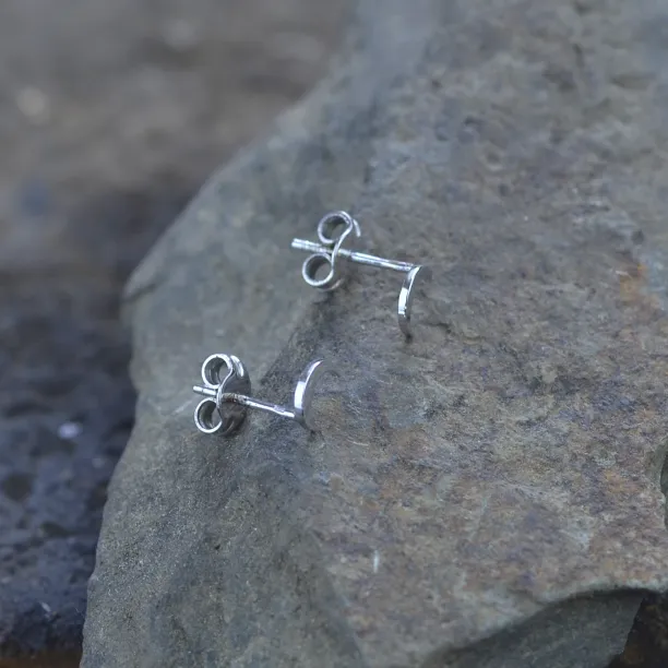 ALVIN authentic crescent gold stud earrings Image