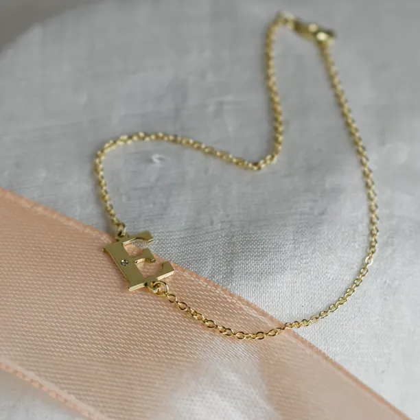 KALIN name gold diamond bracelet Image