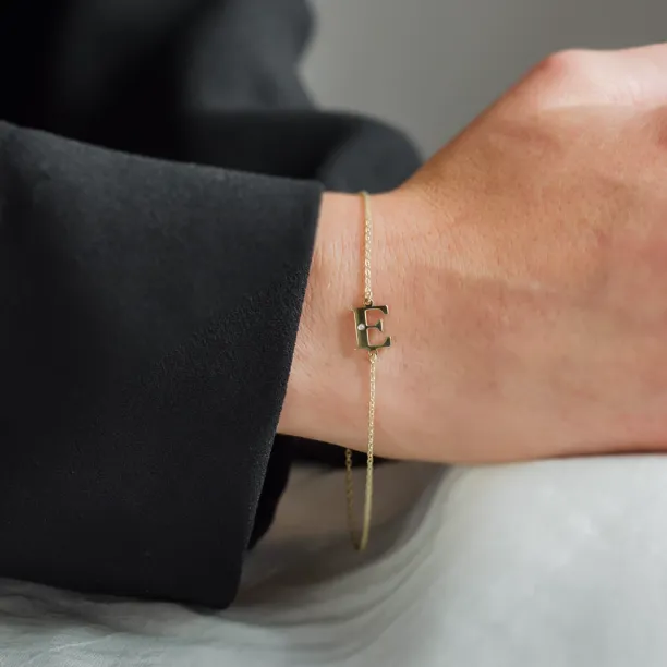 KALIN name gold diamond bracelet Image