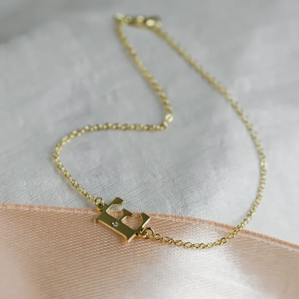 KALIN name gold diamond bracelet Image