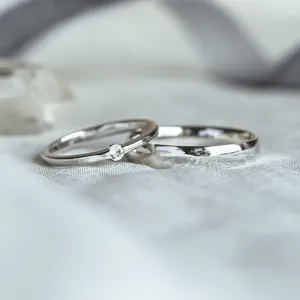 Classic gold diamond wedding rings TAUPE