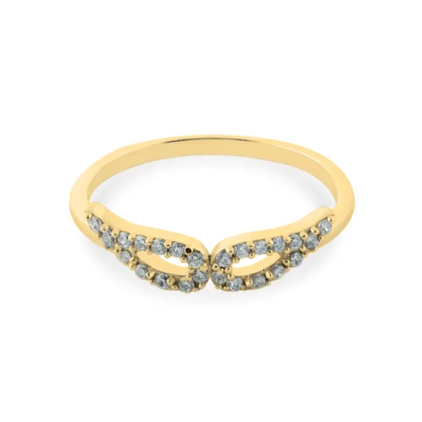 DOVEK wings shape gold diamond ring Image