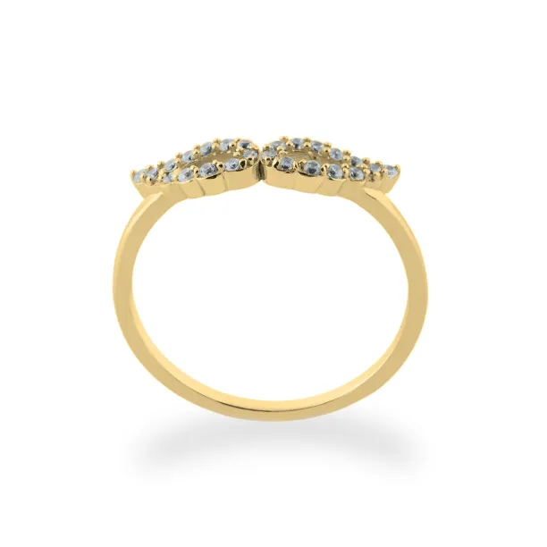 DOVEK wings shape gold diamond ring Image