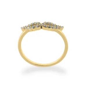 DOVEK wings shape gold diamond ring Thumbnail