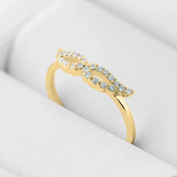 DOVEK wings shape gold diamond ring Image